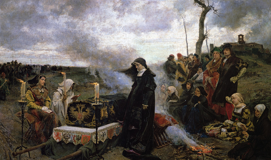 Хуана I Безумная совершает бдение у гроба своего супруга Филиппа Красивого